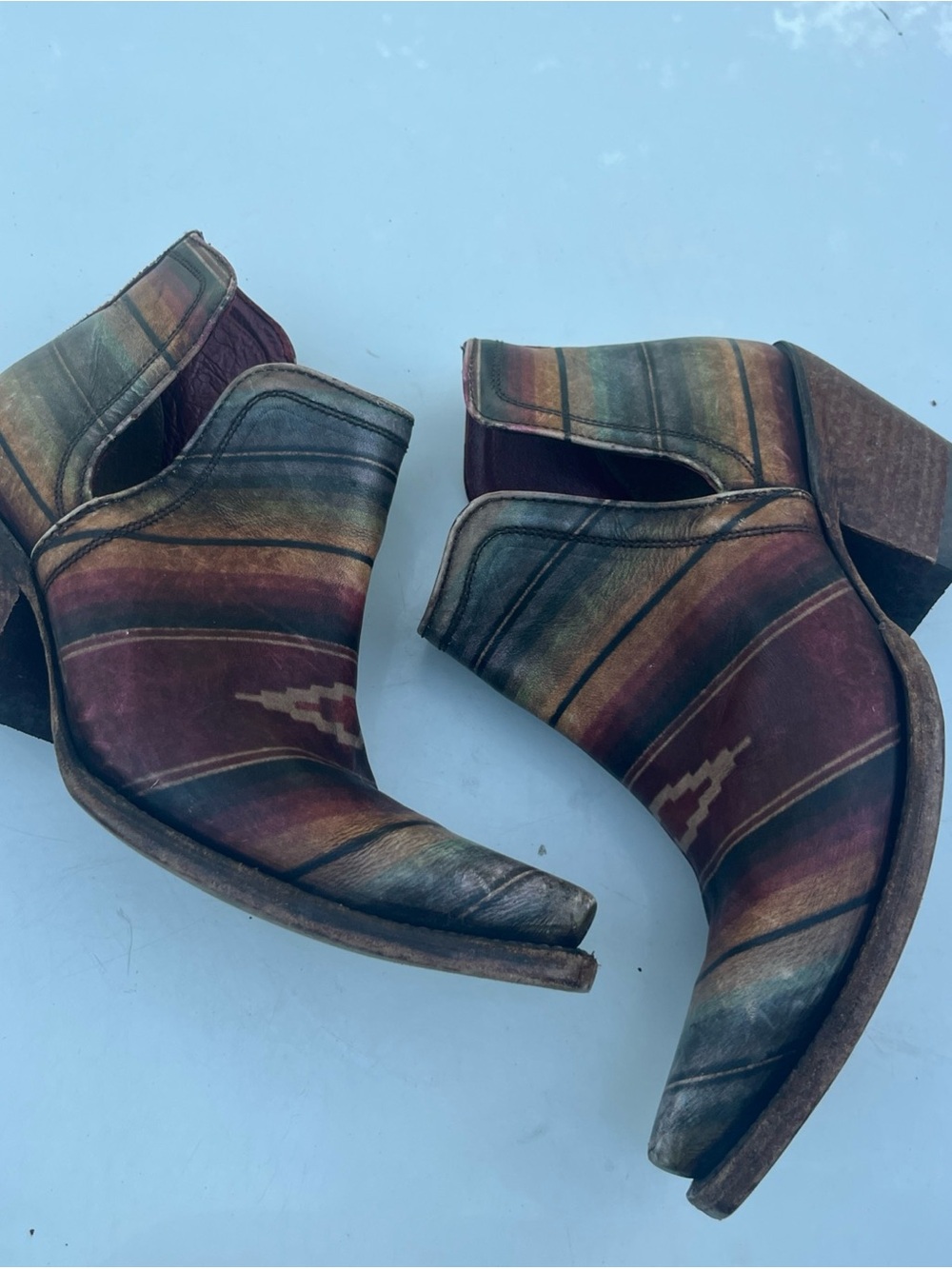 Ariat Circuit Cruz Saddle Blanket Ankle Boot Size Womens Size 8.5B Rustic !